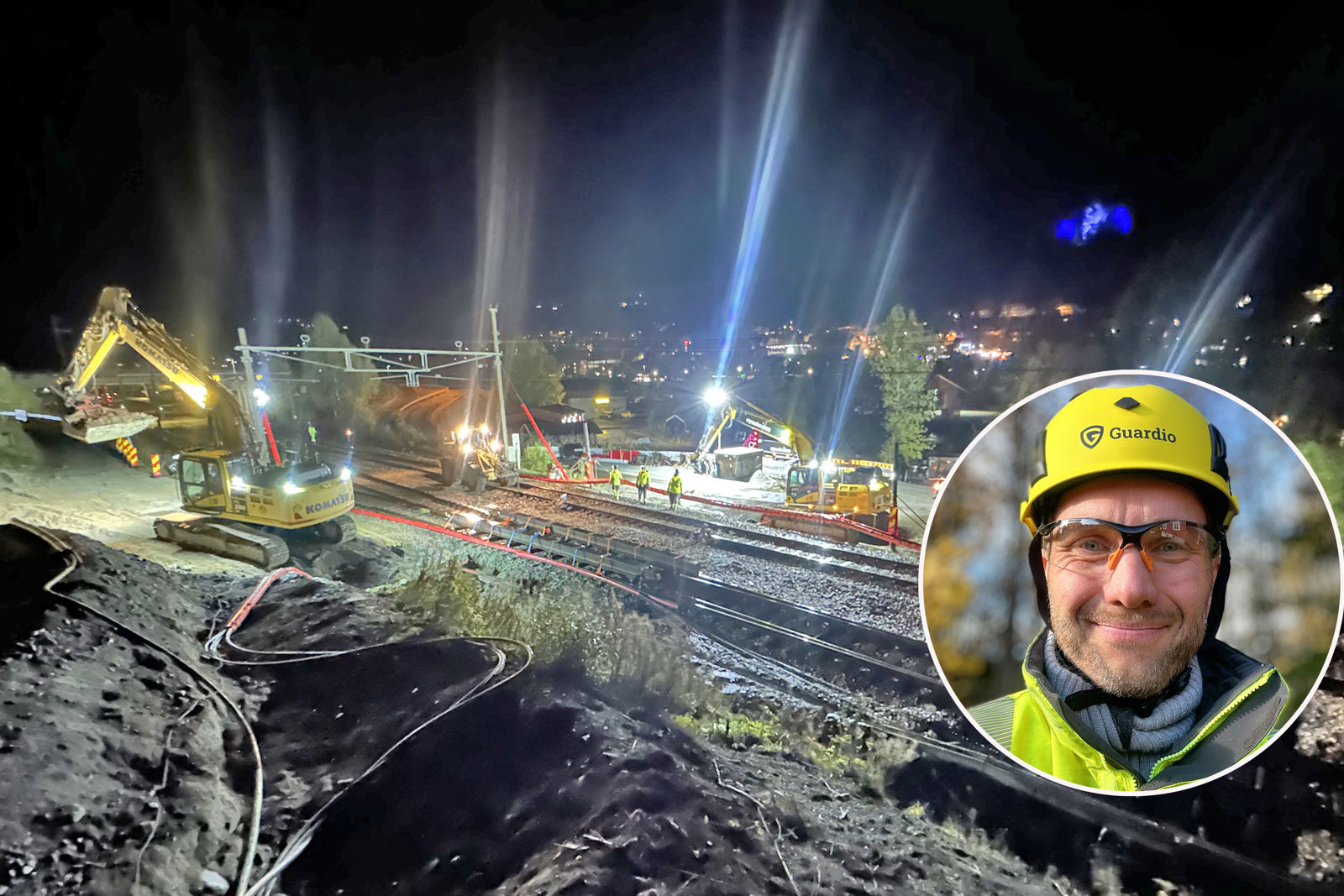 Nattarbeid på jernbanen