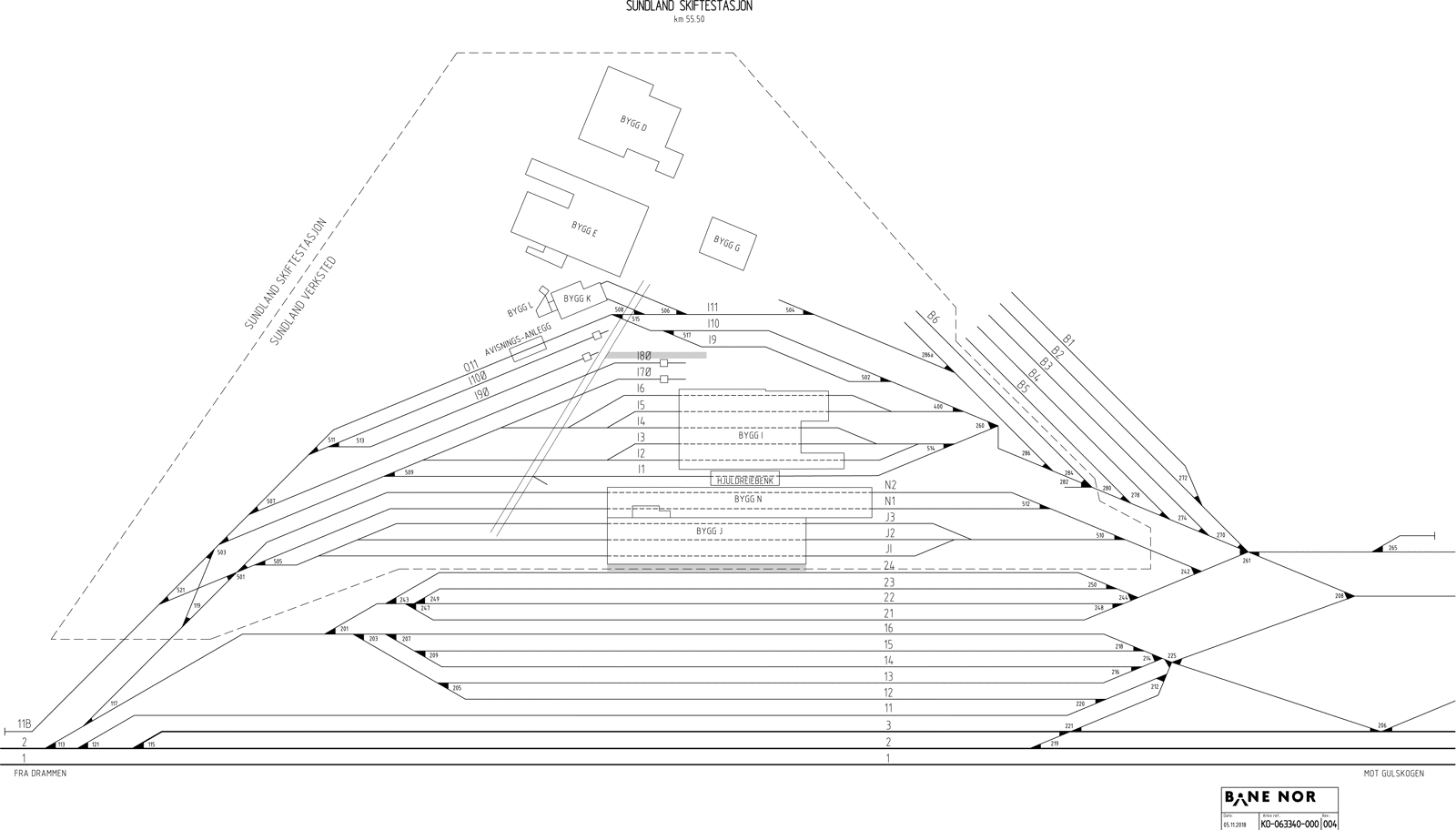 Track plan Sundland Stabling Facility