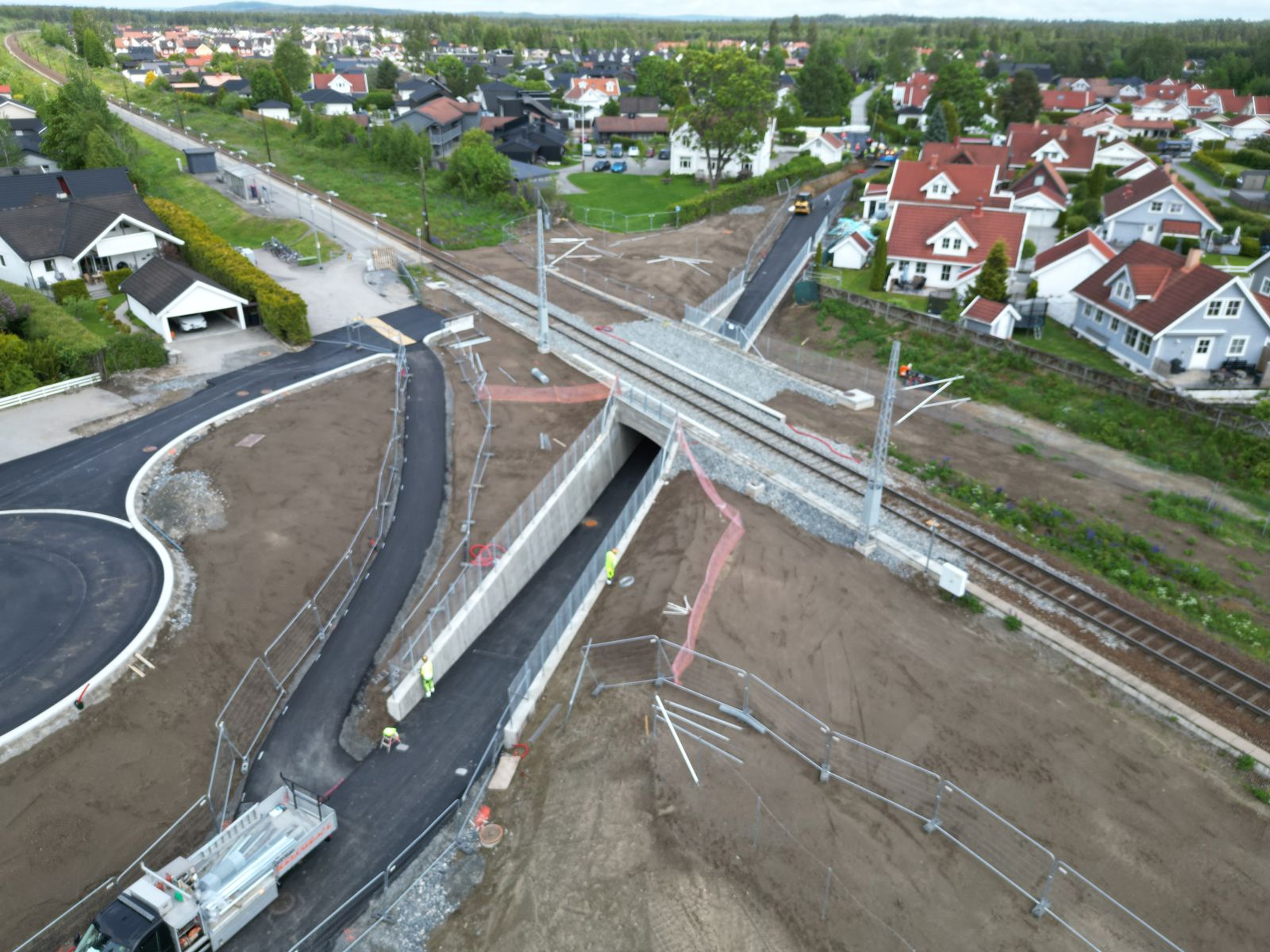 Oversiktsbilde av undergangen på Nordby 