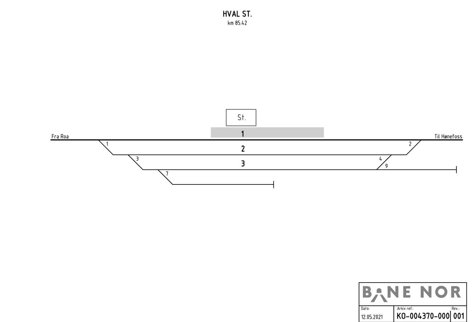 Track plan Hval station