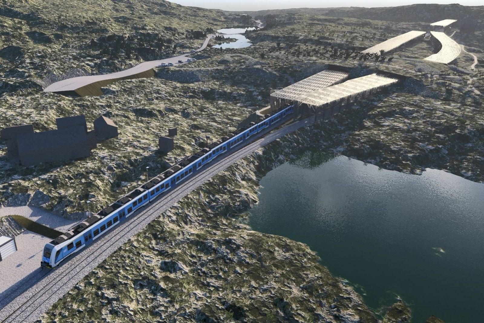 3D illustrasjonsbilde som viser prosjektert viltovergang ved Søsterbekk