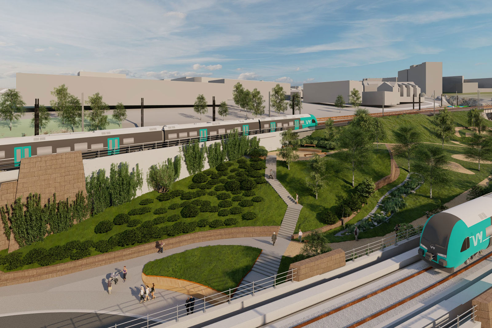 Illustrasjonsbilde av hvordan området på Hylla vil kunne se ut.