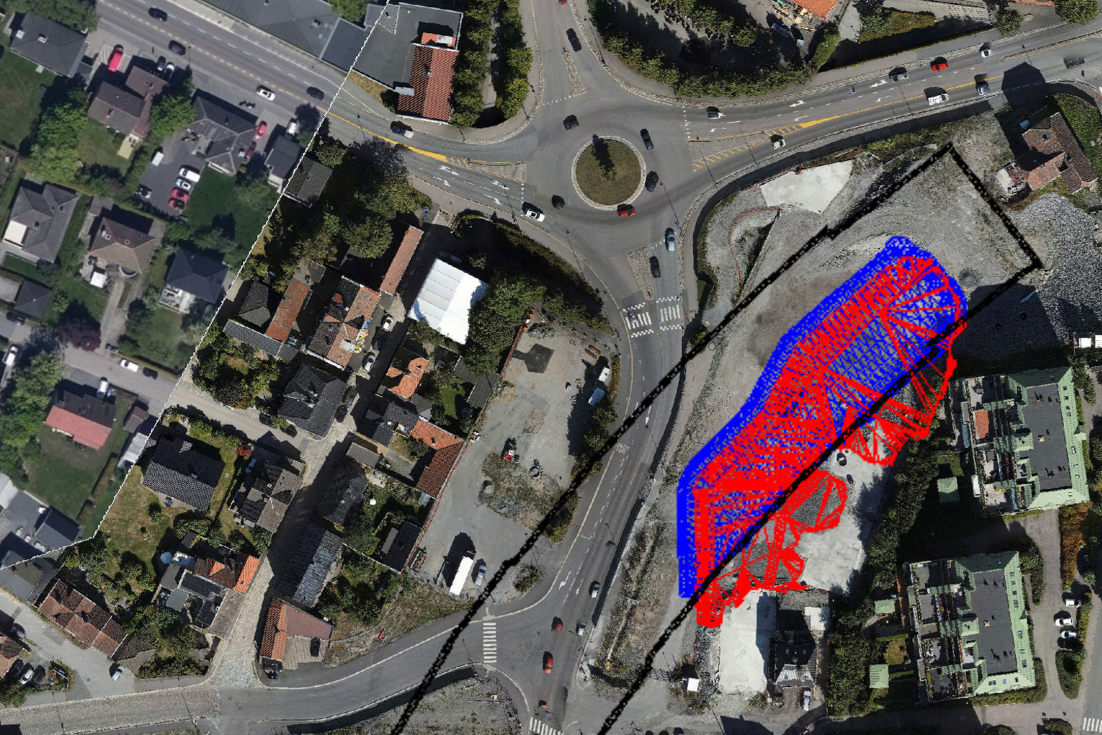 Bildet viser et område ved Moss stasjon.