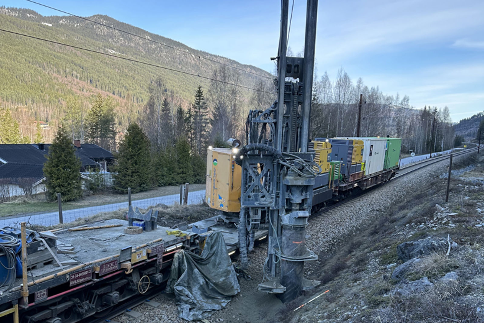 Maskin som borer hull til fundamenter