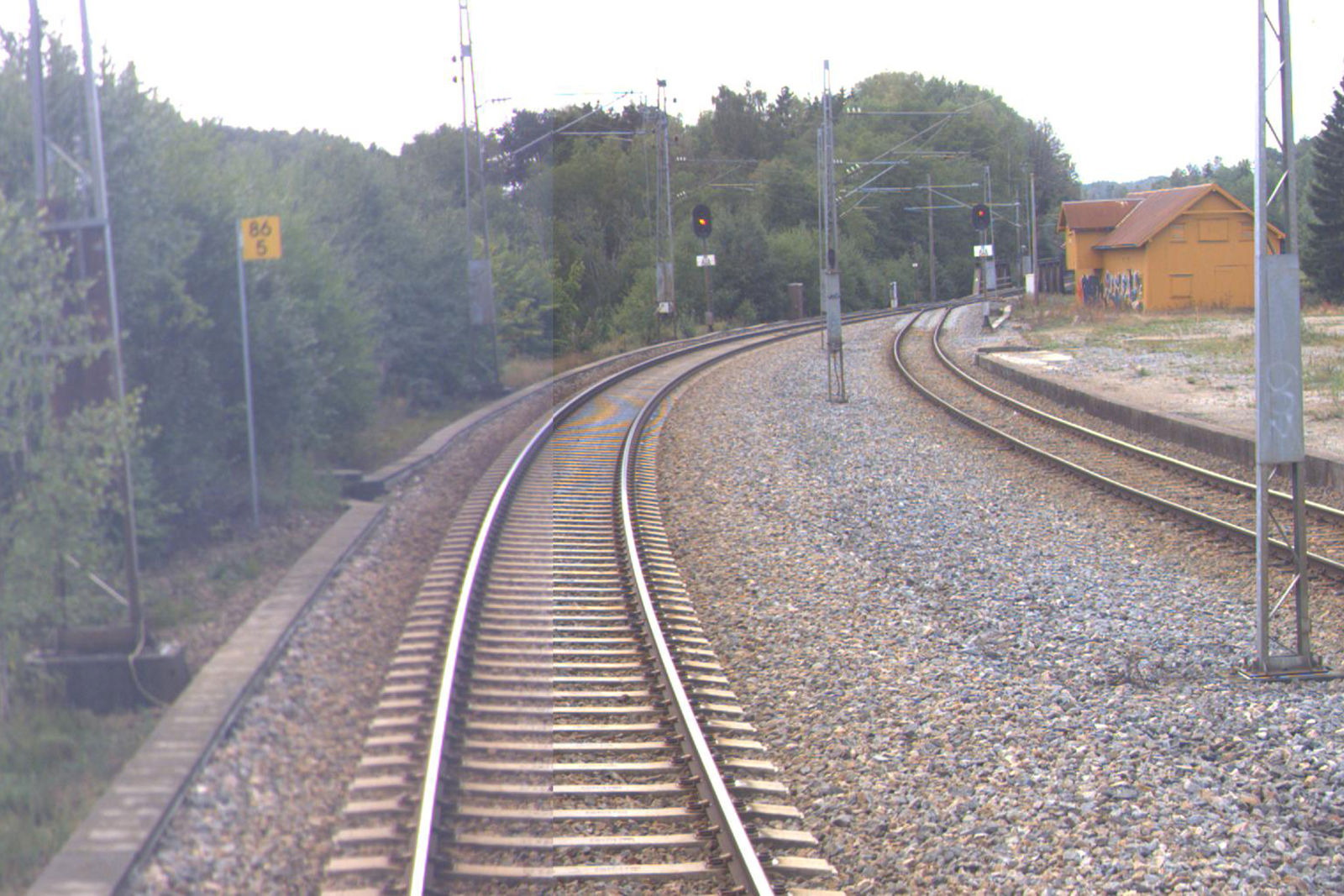 Tracks and buildings at Onsøy station
