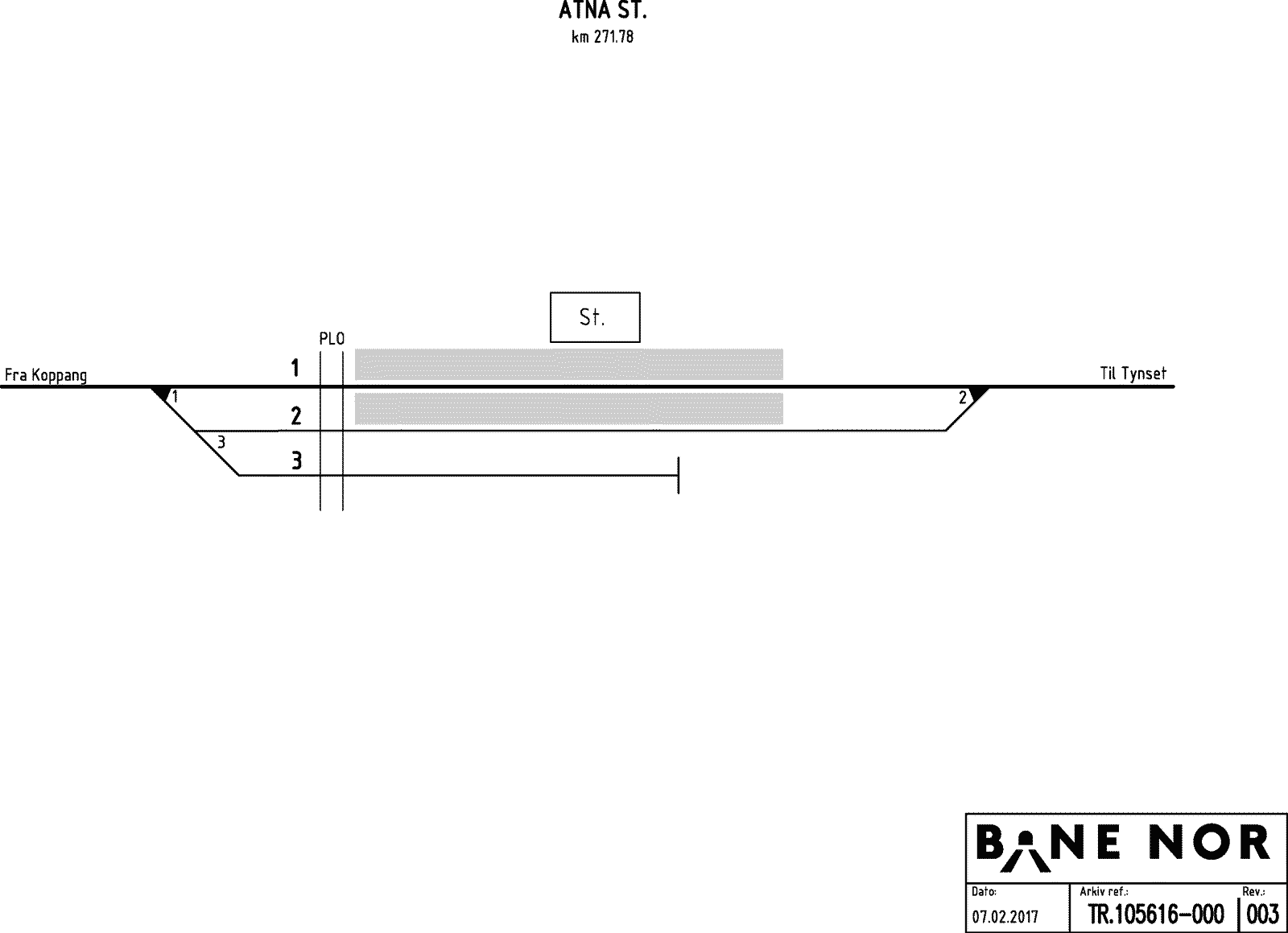 Sporplan Atna stasjon