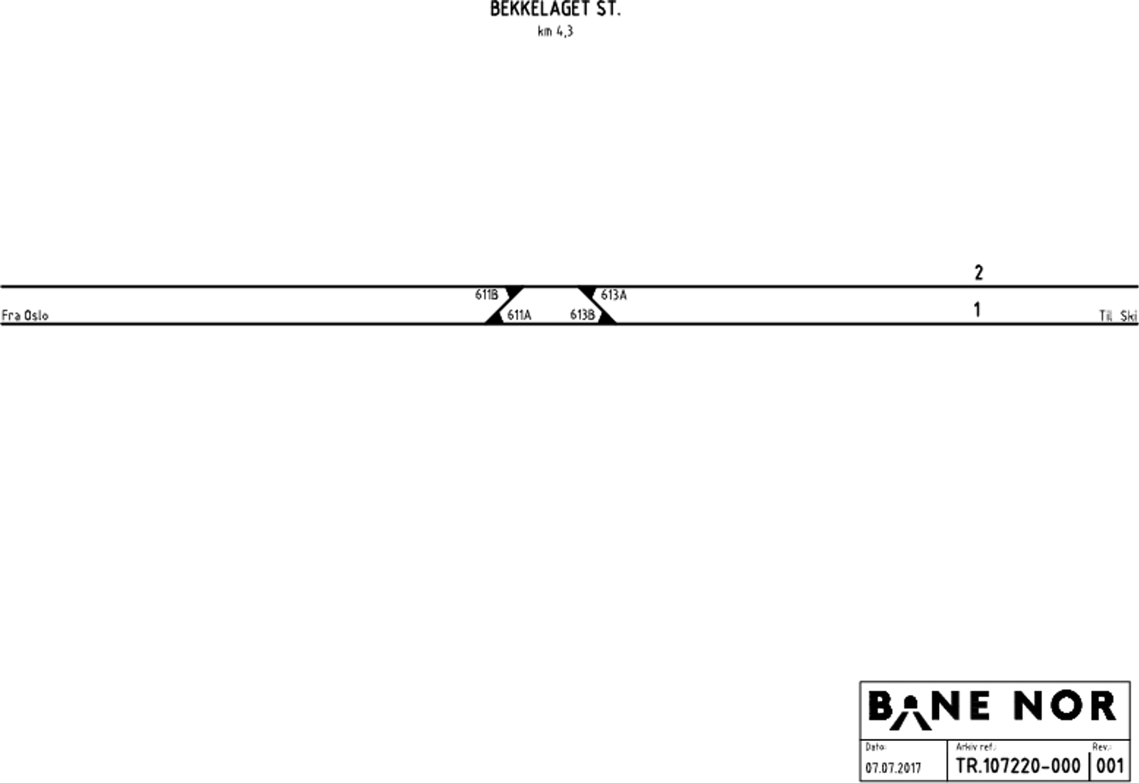 Track plan Bekkelaget station