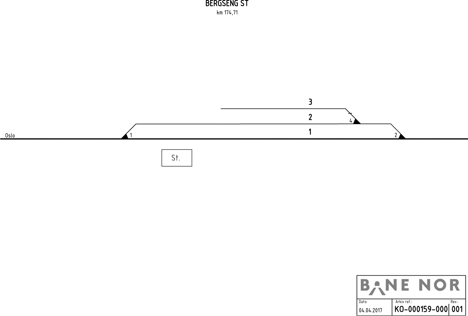 Track plan Bergseng station