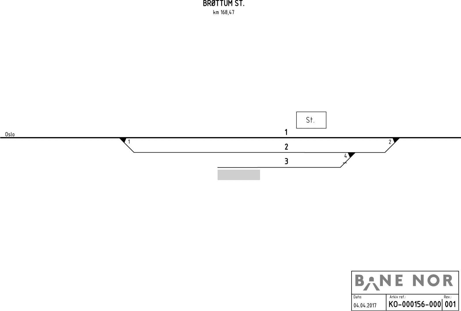 Track plan Brøttum station