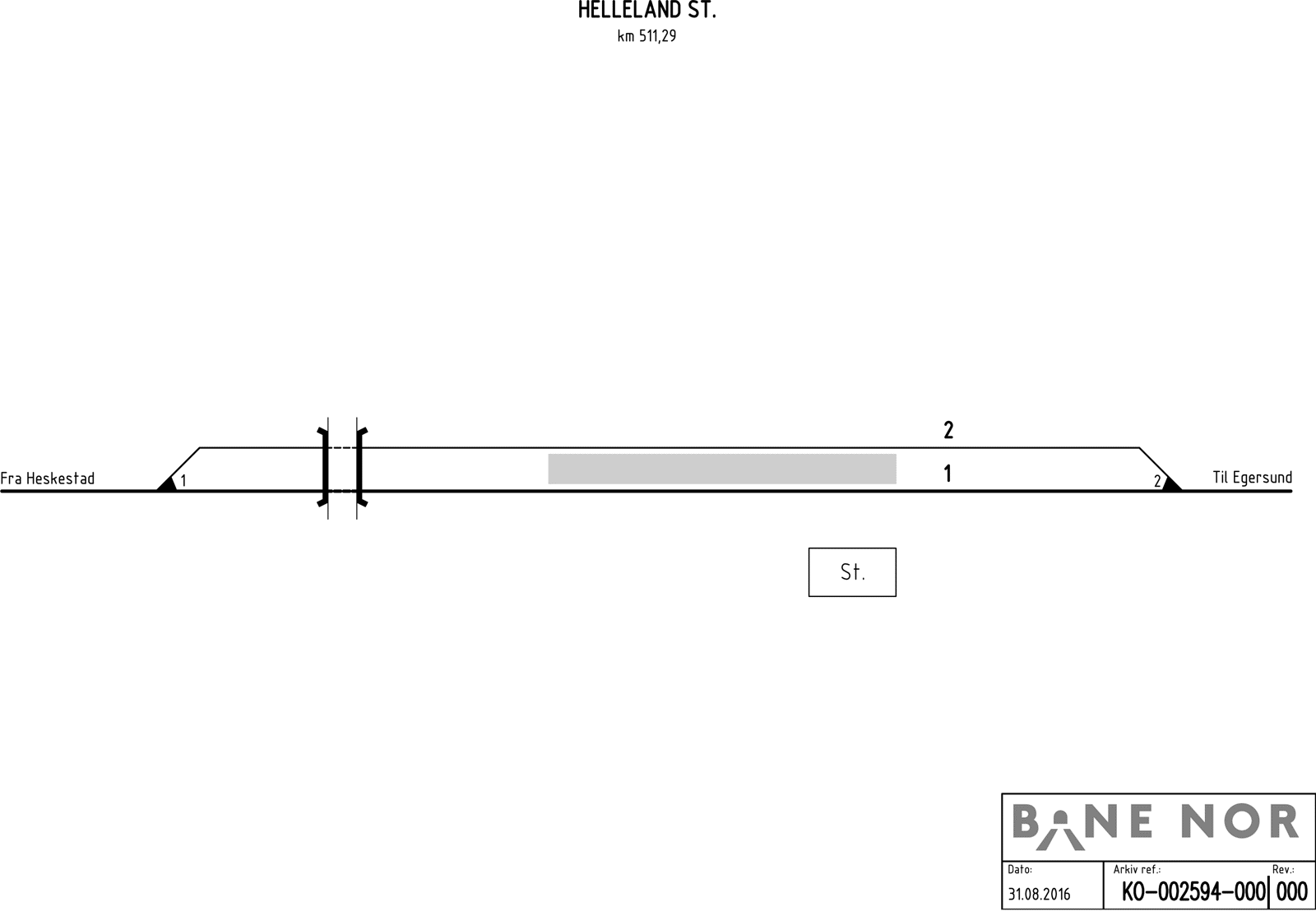 Track plan Helleland station