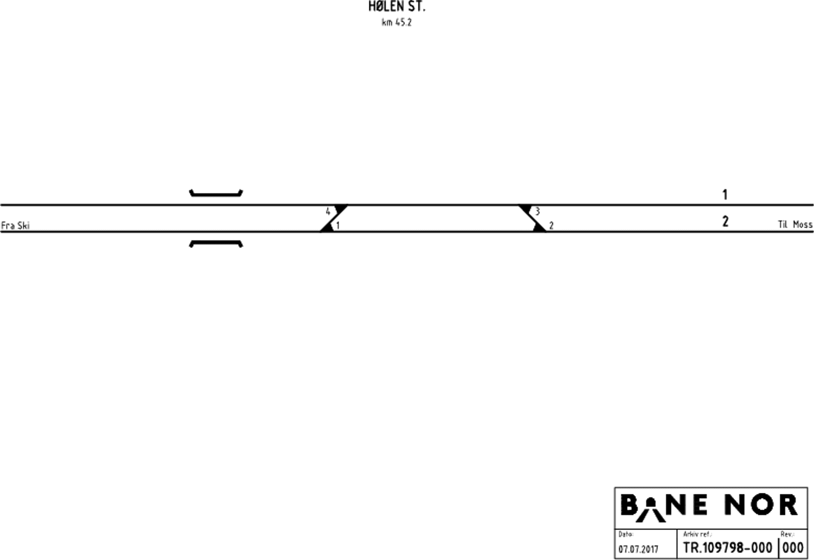 Track plan Hølen station