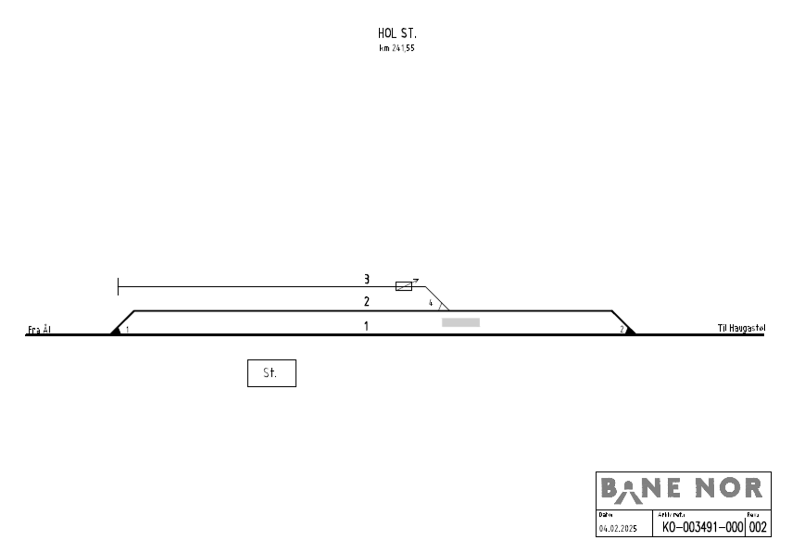 Track plan Hol station