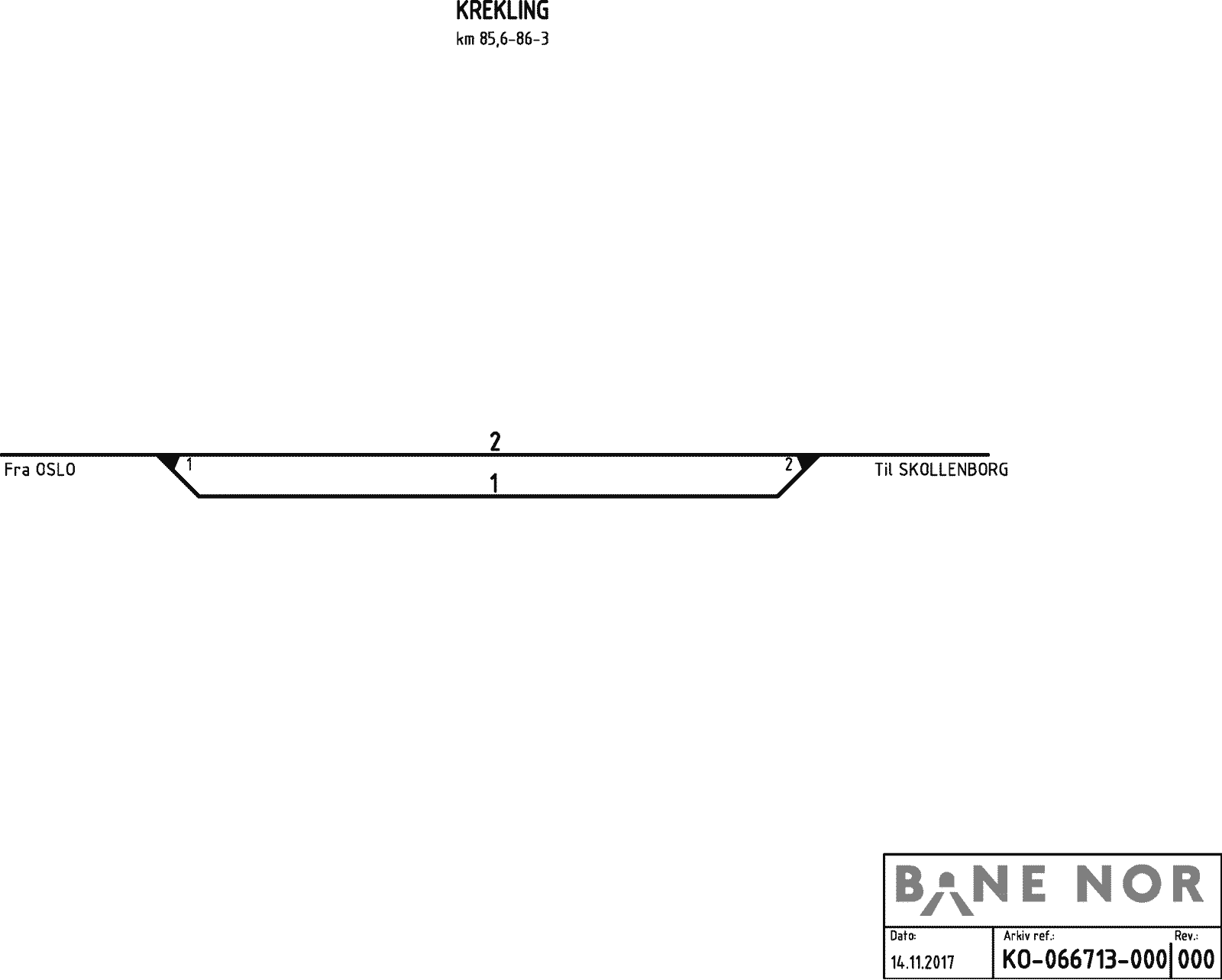 Track plan Krekling station