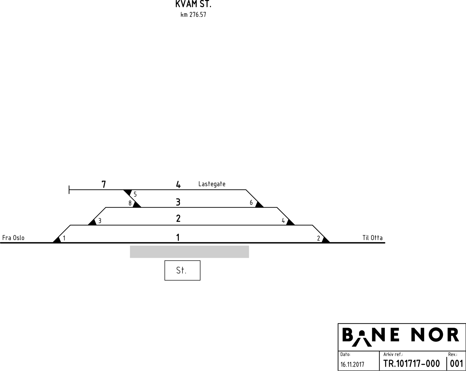 Sporplan Kvam stasjon