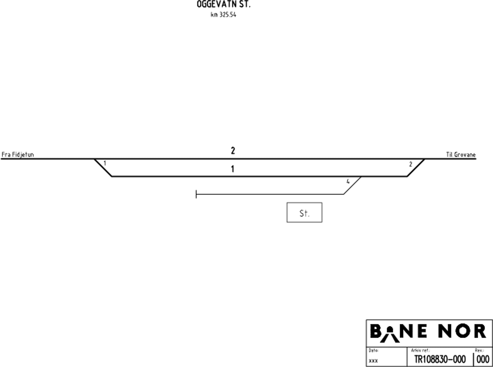 Track plan Oggevatn station