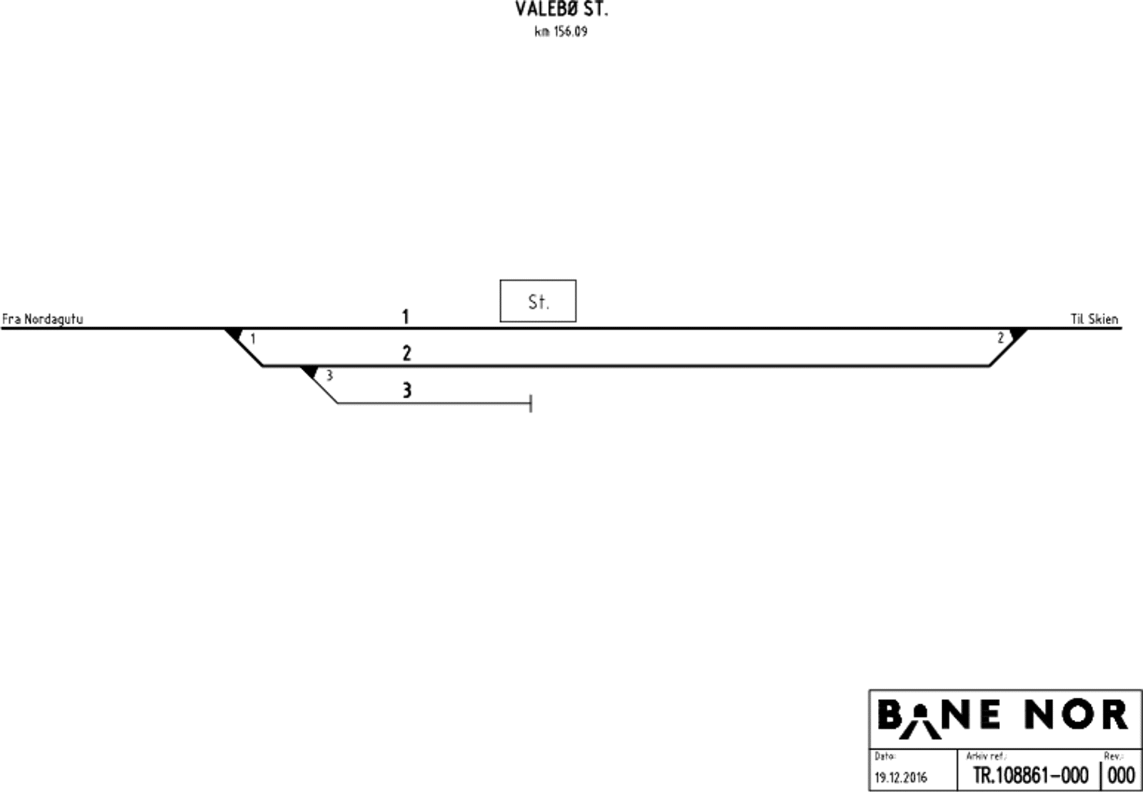 Track plan Valebø station