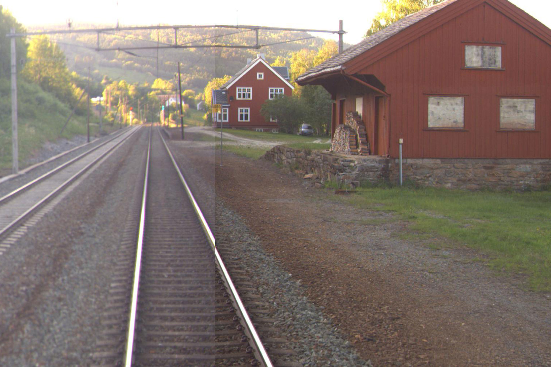 Spor og bygninger på Soknedal stasjon