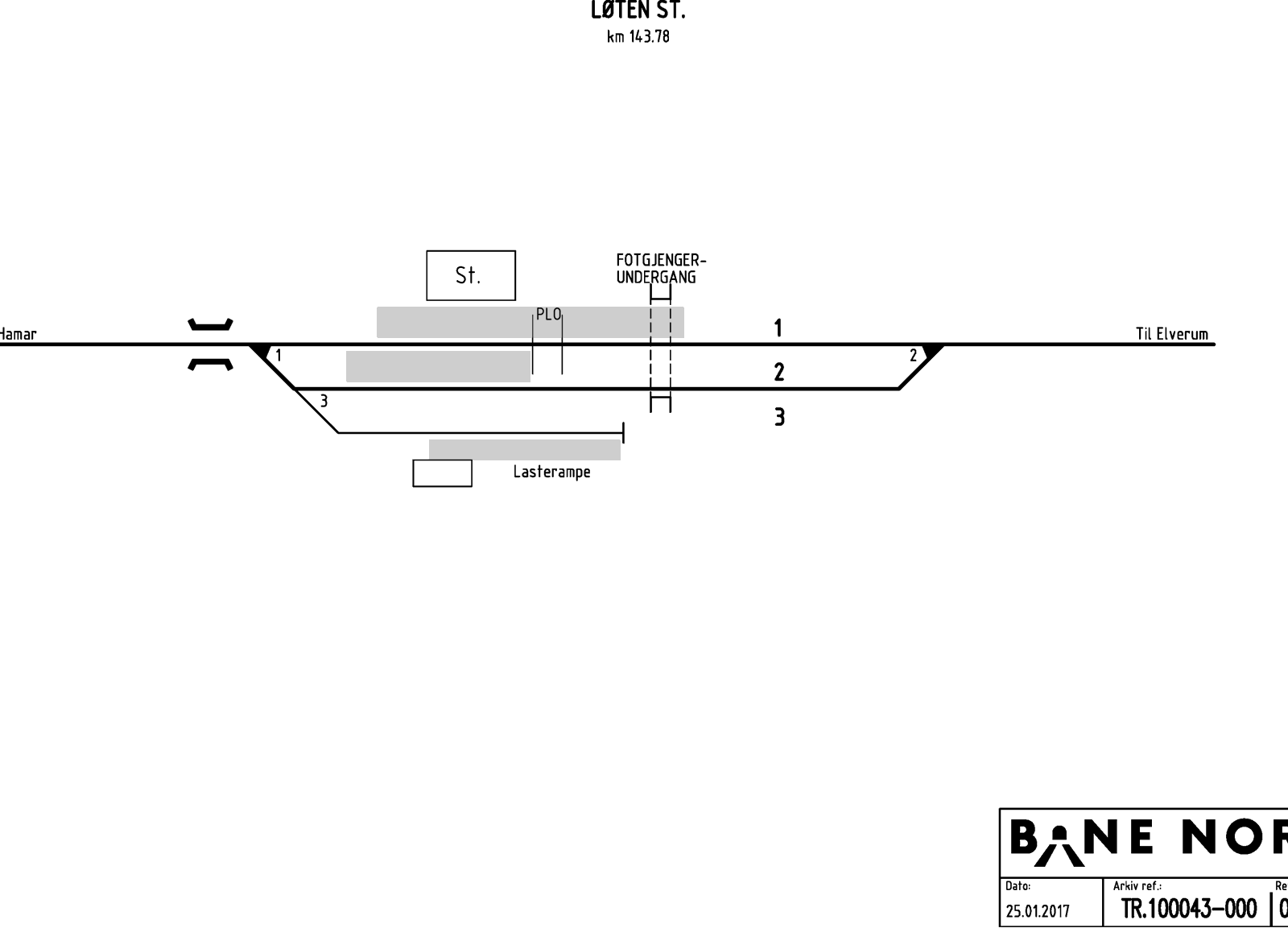 Track plan Løten station