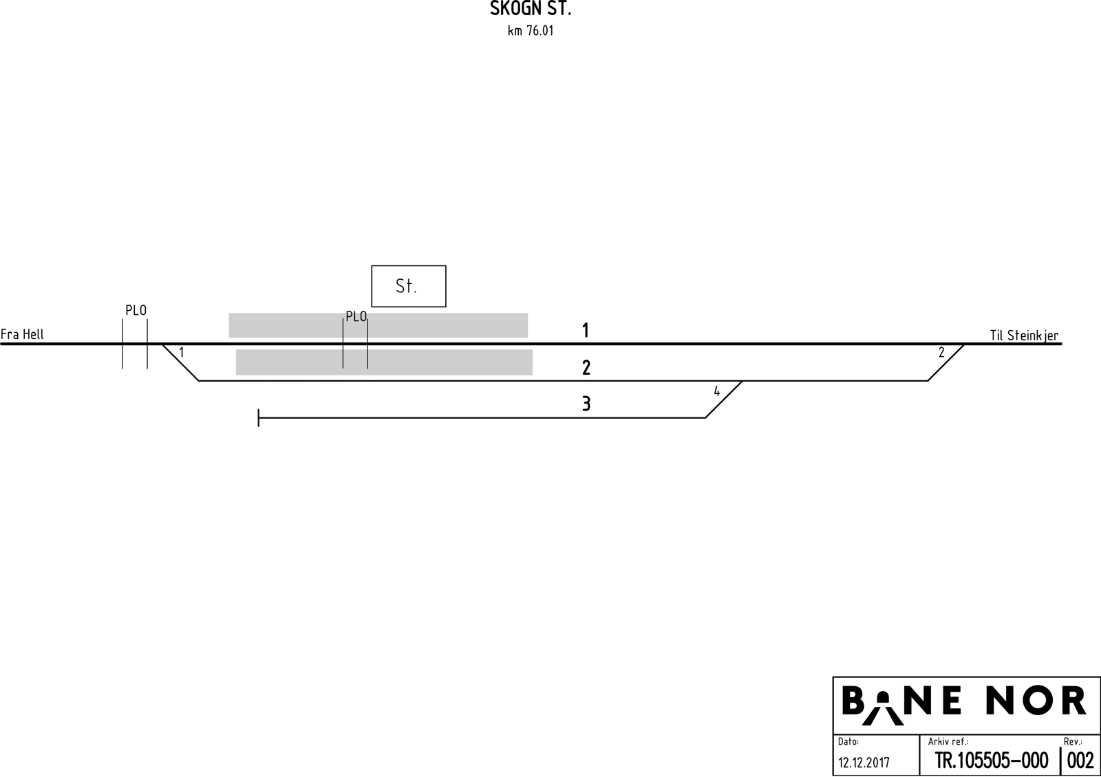 Sporplan Skogn stasjon