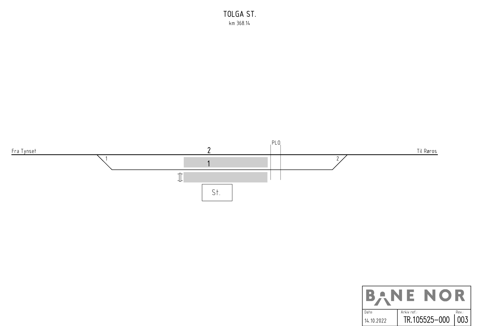 Sporplan Tolga stasjon